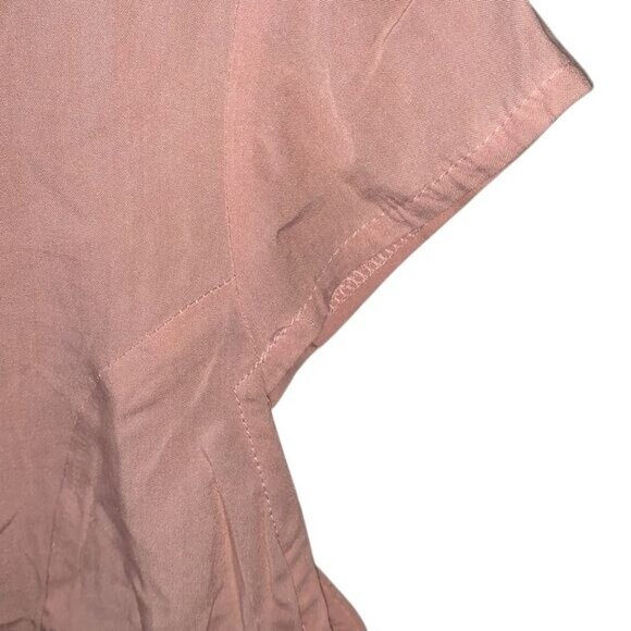 Hint Of Mint Pink Lace Trim Button-Down Crop Top Womens XL - Picture 5 of 10